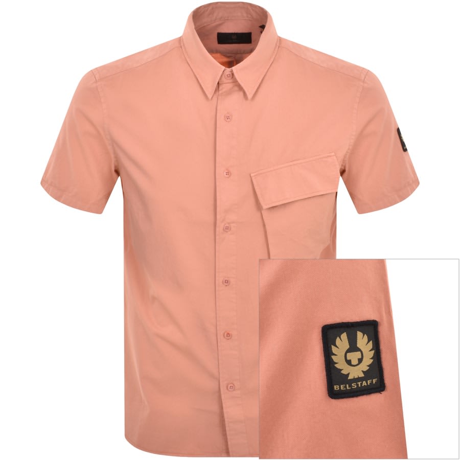 Image number 1 for Belstaff Scale Short Sleeved Shirt Pink
