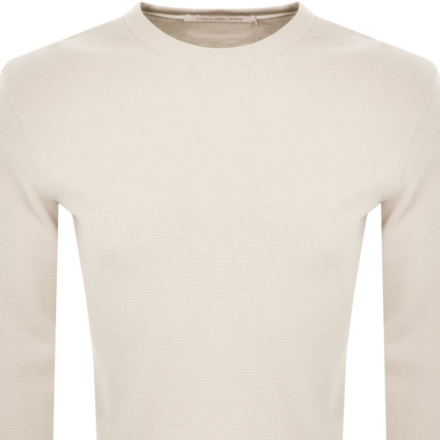 Image number 2 for Calvin Klein Jeans Long Sleeve T Shirt Beige