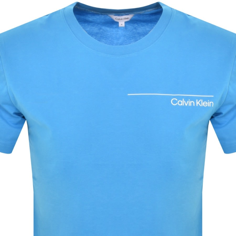 Image number 2 for Calvin Klein Crew Neck Logo T Shirt Blue