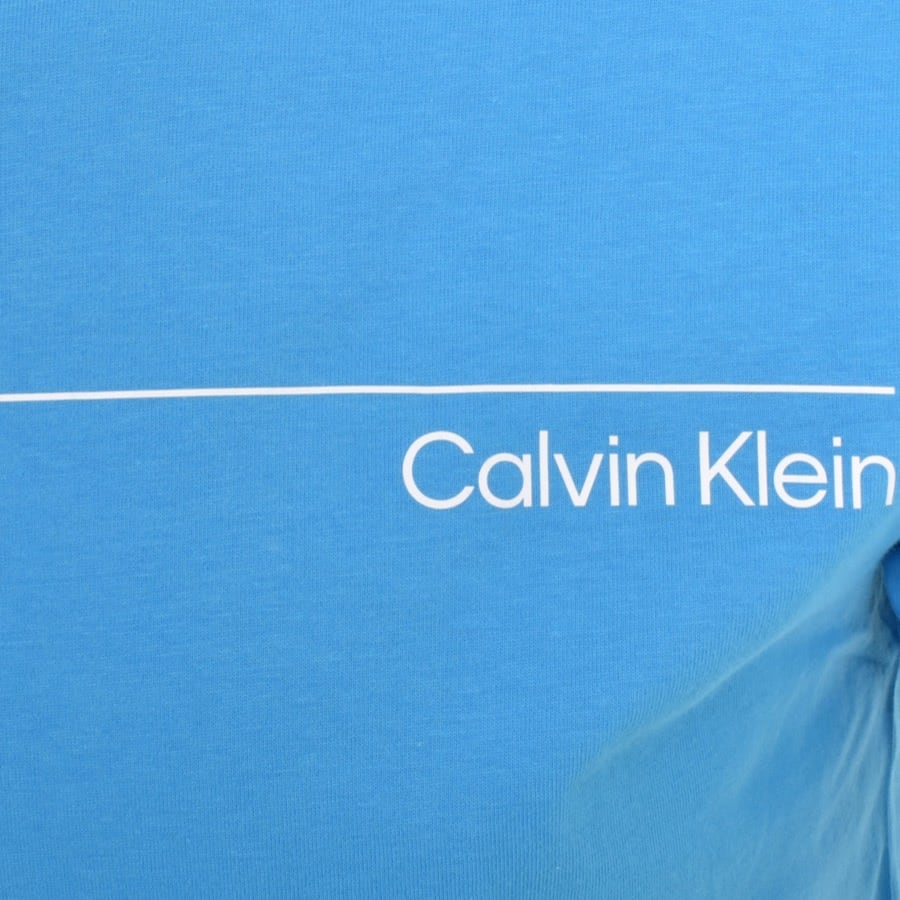 Image number 3 for Calvin Klein Crew Neck Logo T Shirt Blue