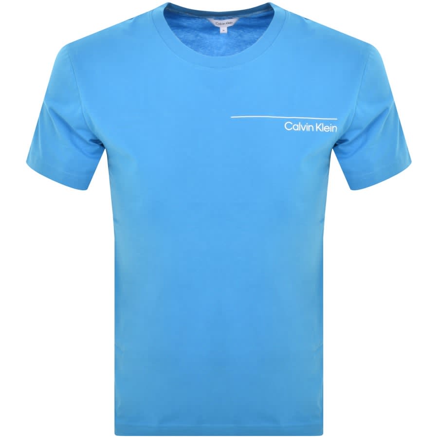 Image number 1 for Calvin Klein Crew Neck Logo T Shirt Blue