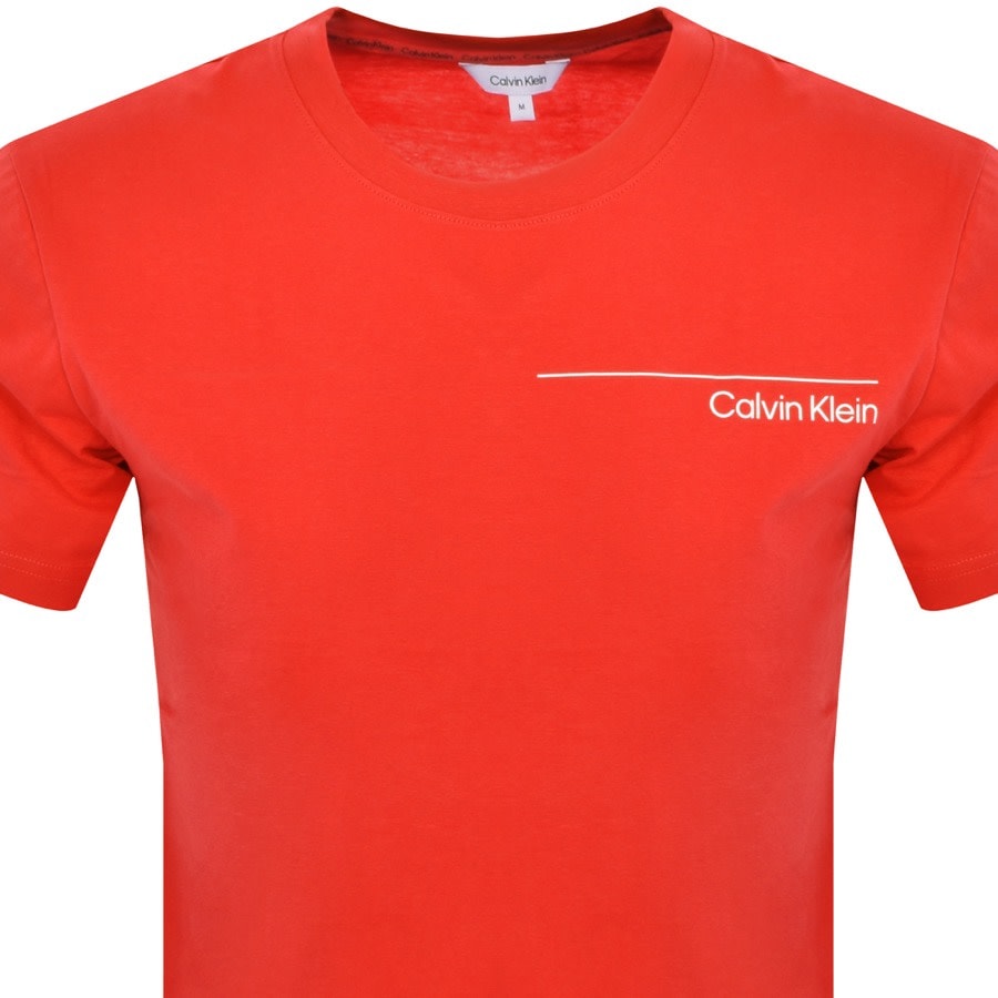Image number 2 for Calvin Klein Crew Neck Logo T Shirt Red