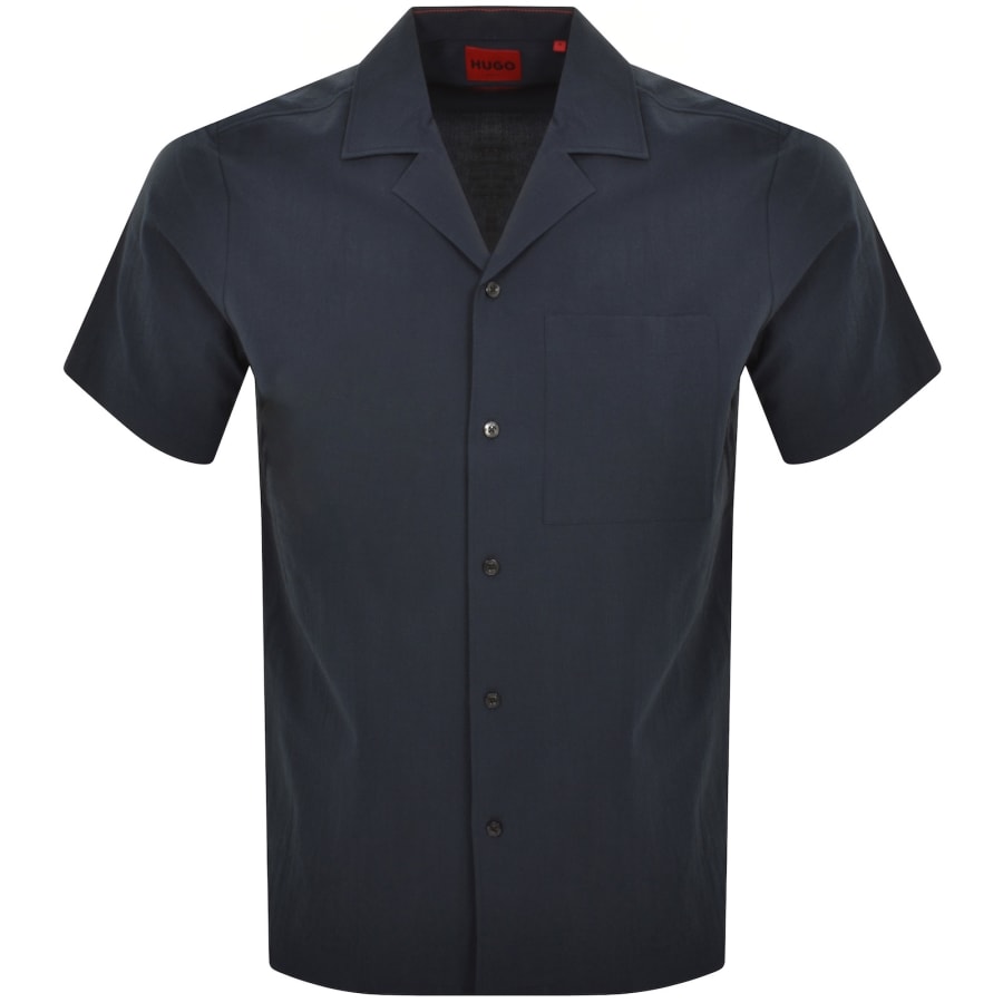Image number 1 for HUGO Short Sleeved Ellino Shirt Navy