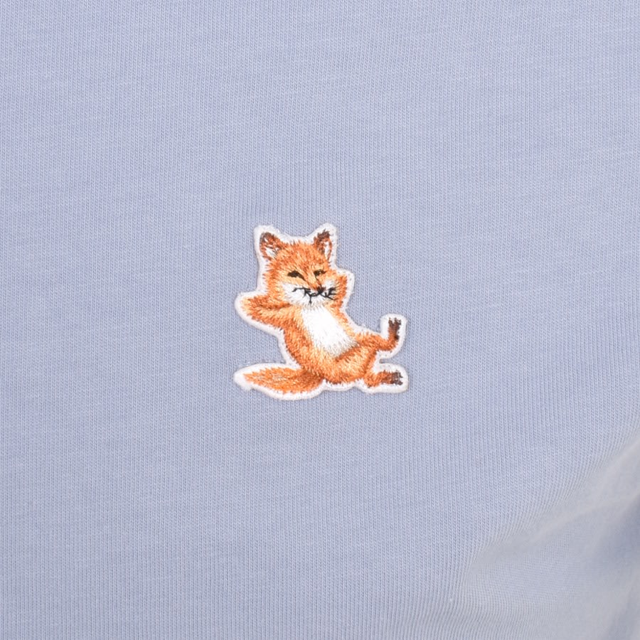 Image number 3 for Maison Kitsune Chillax Fox Patch T Shirt Blue
