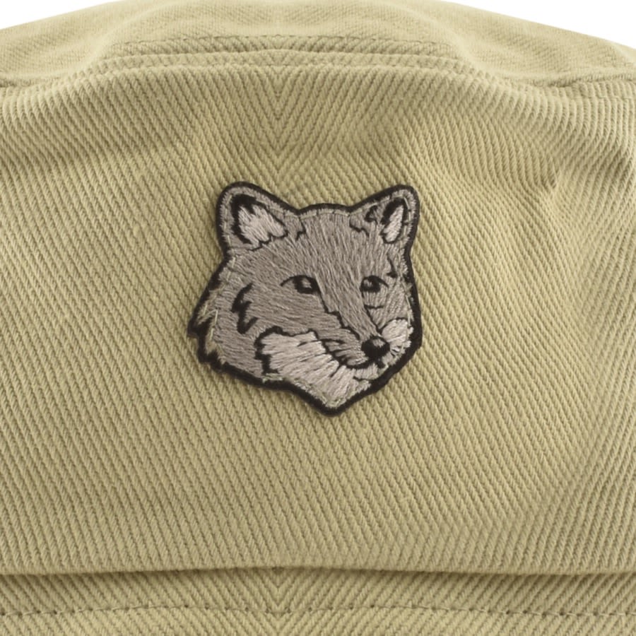 Image number 3 for Maison Kitsune Bold Fox Head Bucket Hat Green