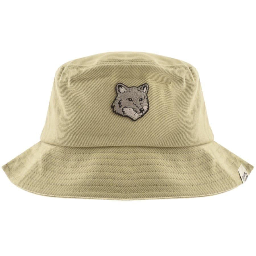 Image number 1 for Maison Kitsune Bold Fox Head Bucket Hat Green