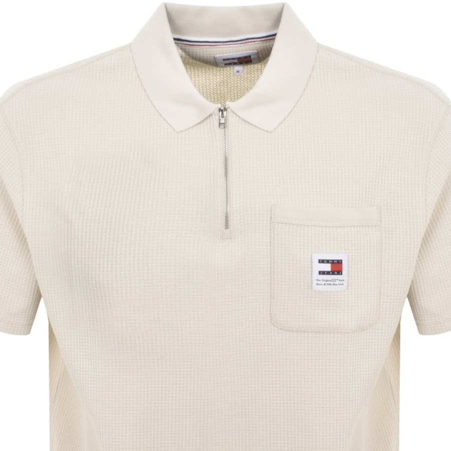 Image number 2 for Tommy Jeans Polo T Shirt Beige