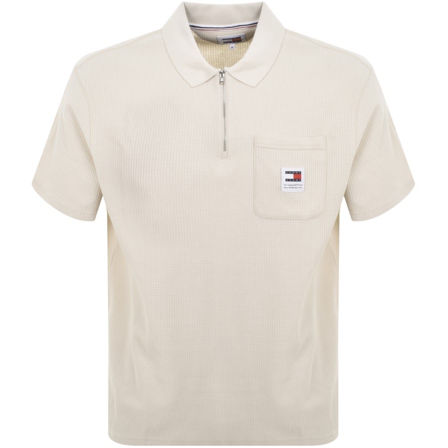 Image number 1 for Tommy Jeans Polo T Shirt Beige