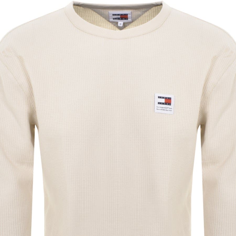 Image number 2 for Tommy Jeans Long Sleeve T Shirt Beige