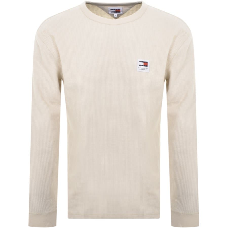 Image number 1 for Tommy Jeans Long Sleeve T Shirt Beige