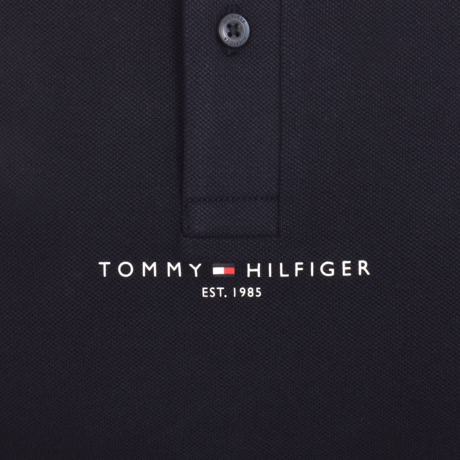 Image number 3 for Tommy Hilfiger Logo Tipped Polo T Shirt Navy