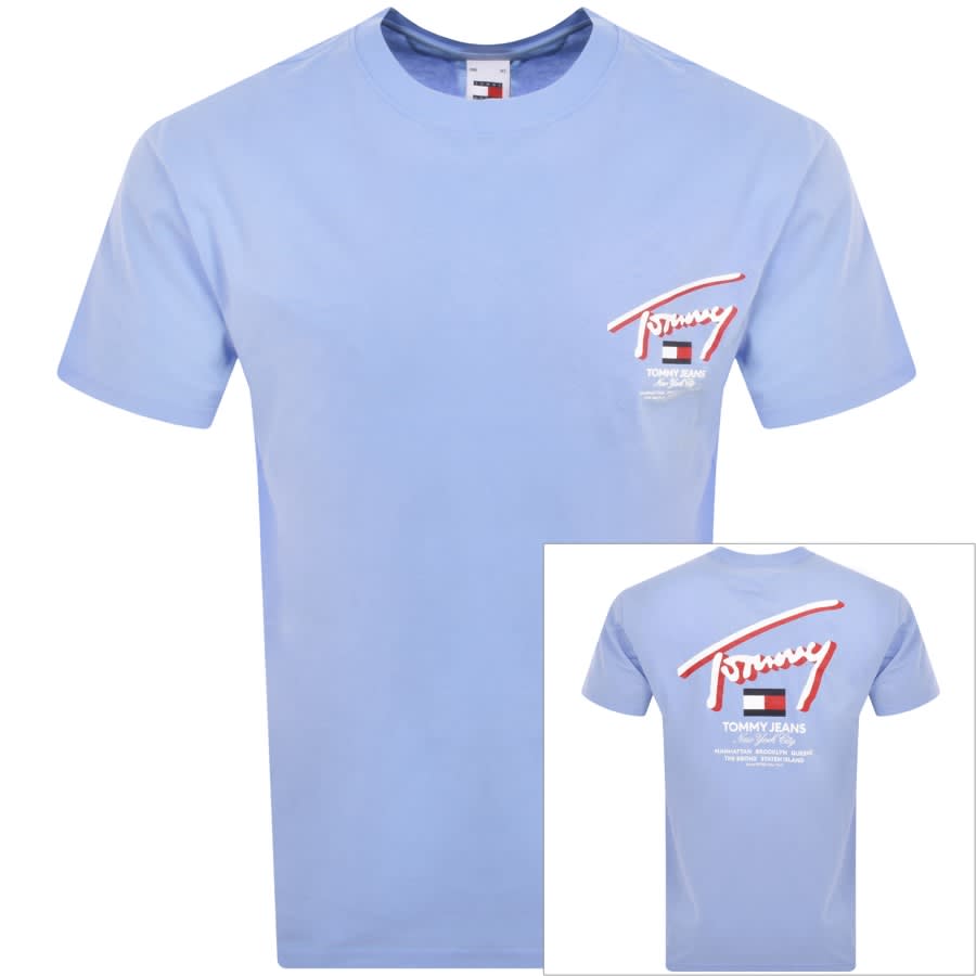 Image number 1 for Tommy Jeans 3D Street T Shirt Blue