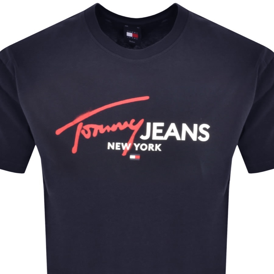 Image number 2 for Tommy Jeans Spray Pop T Shirt Navy