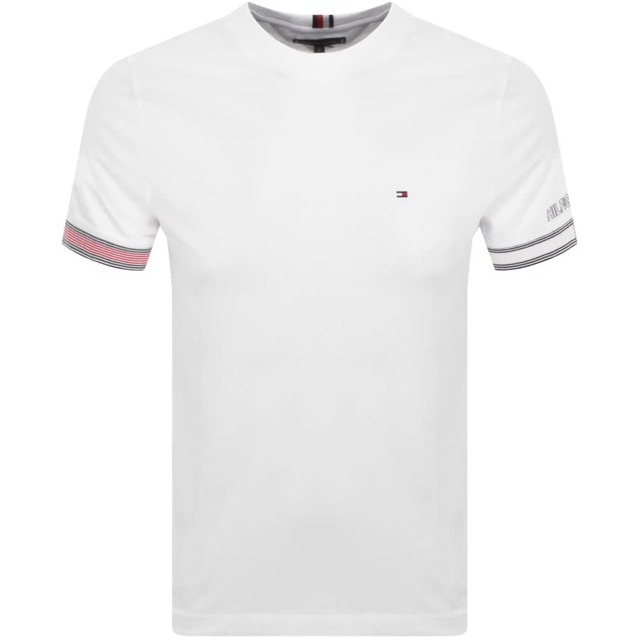 Image number 1 for Tommy Hilfiger Flag Cuff T Shirt White