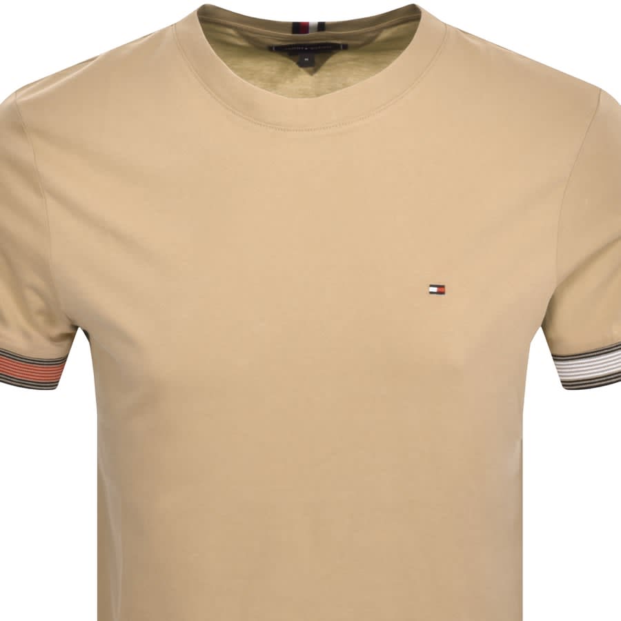 Image number 2 for Tommy Hilfiger Flag Cuff T Shirt Khaki