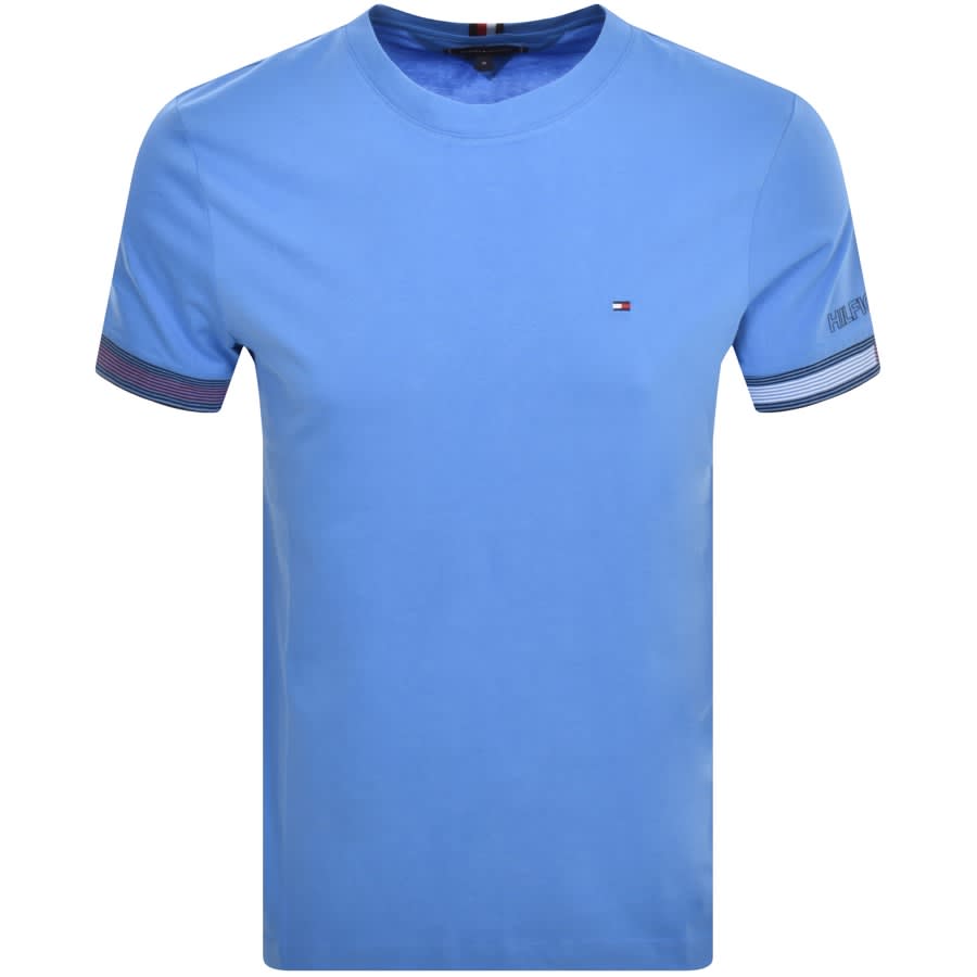 Image number 1 for Tommy Hilfiger Flag Cuff T Shirt Blue