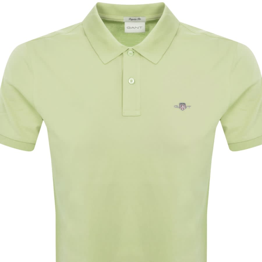 Image number 2 for Gant Regular Shield Pique Polo T Shirt Green
