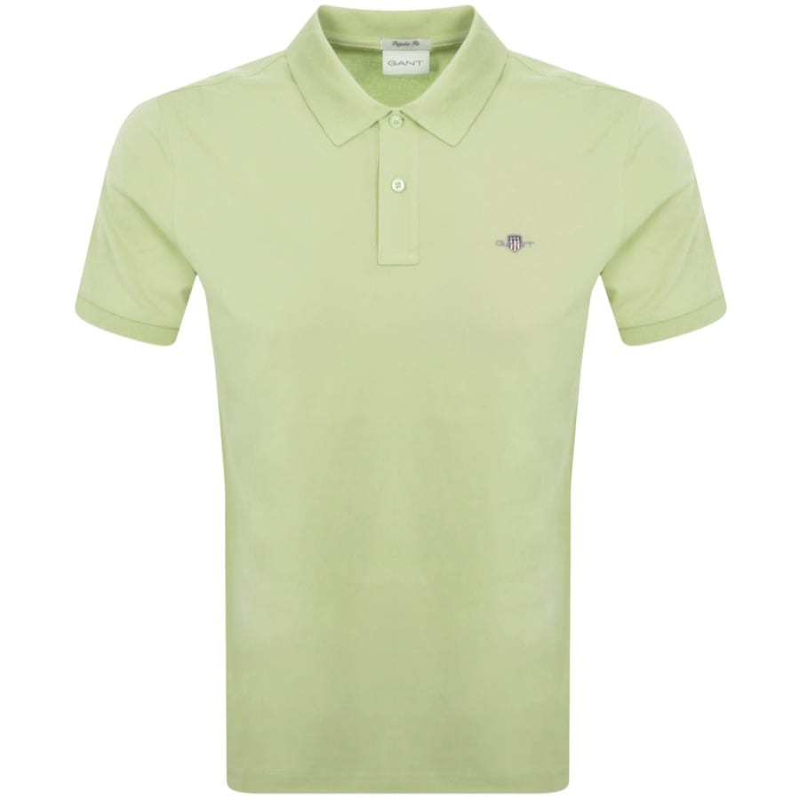 Image number 1 for Gant Regular Shield Pique Polo T Shirt Green