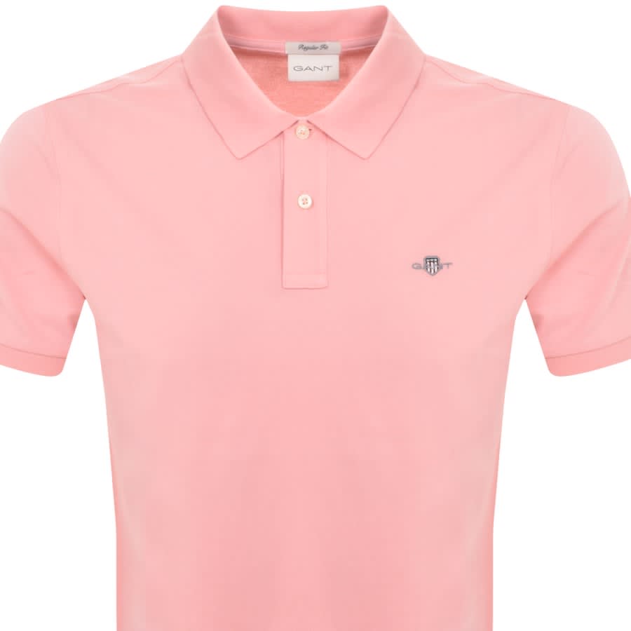Image number 2 for Gant Regular Shield Pique Polo T Shirt Pink
