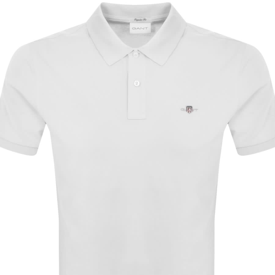 Image number 2 for Gant Shield Pique Polo T Shirt White