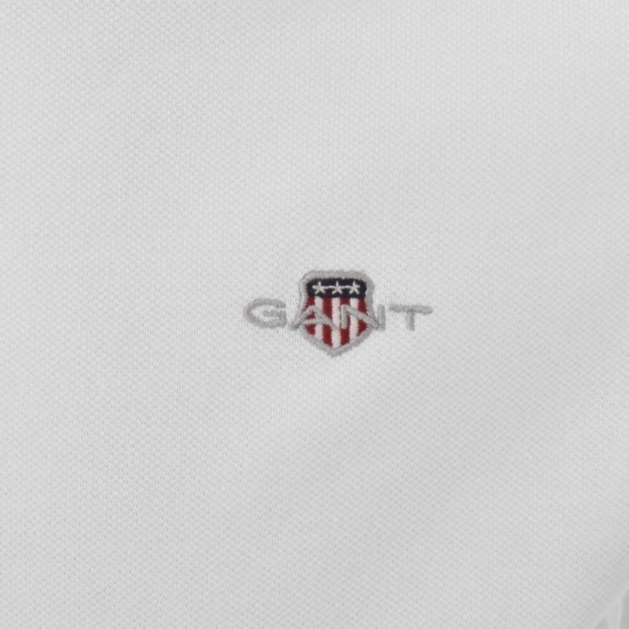 Image number 3 for Gant Shield Pique Polo T Shirt White