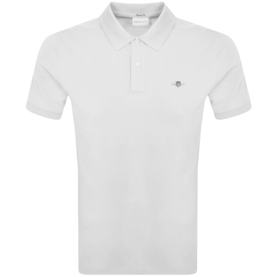 Image number 1 for Gant Shield Pique Polo T Shirt White