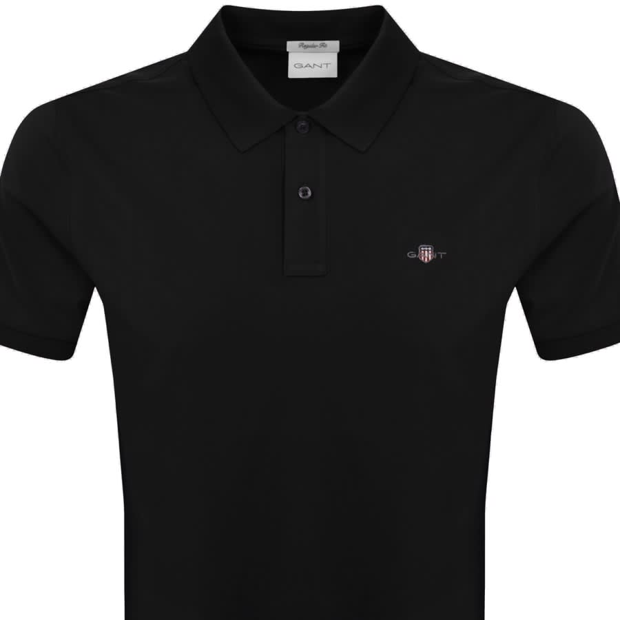 Image number 2 for Gant Shield Pique Polo T Shirt Black