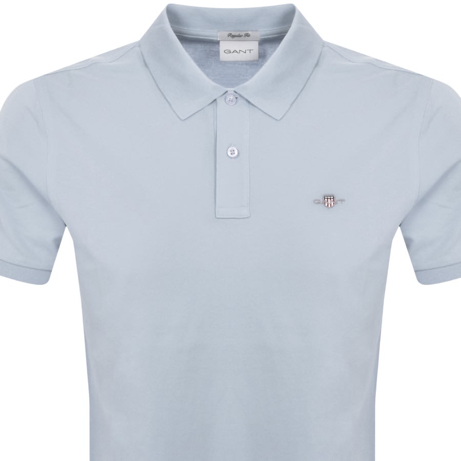 Image number 2 for Gant Shield Pique Polo T Shirt Blue