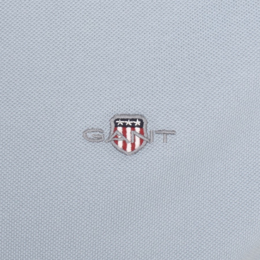 Image number 3 for Gant Shield Pique Polo T Shirt Blue