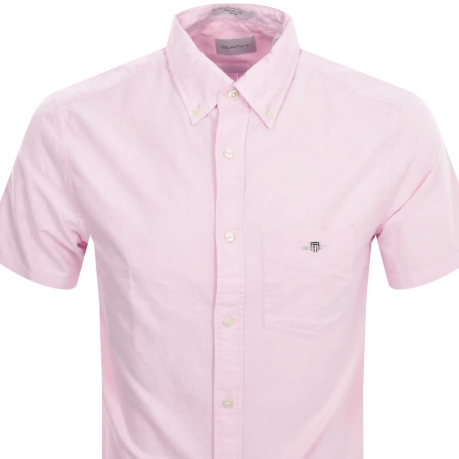 Image number 2 for Gant Poplin Short Sleeved Shirt Pink