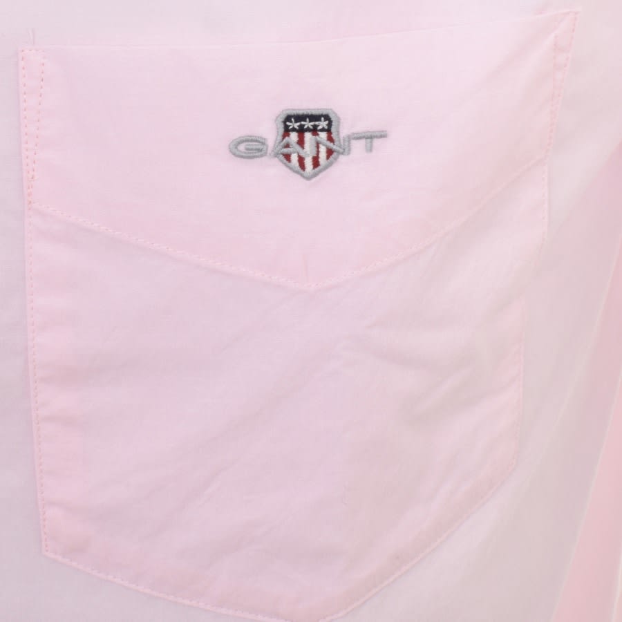 Image number 3 for Gant Poplin Short Sleeved Shirt Pink