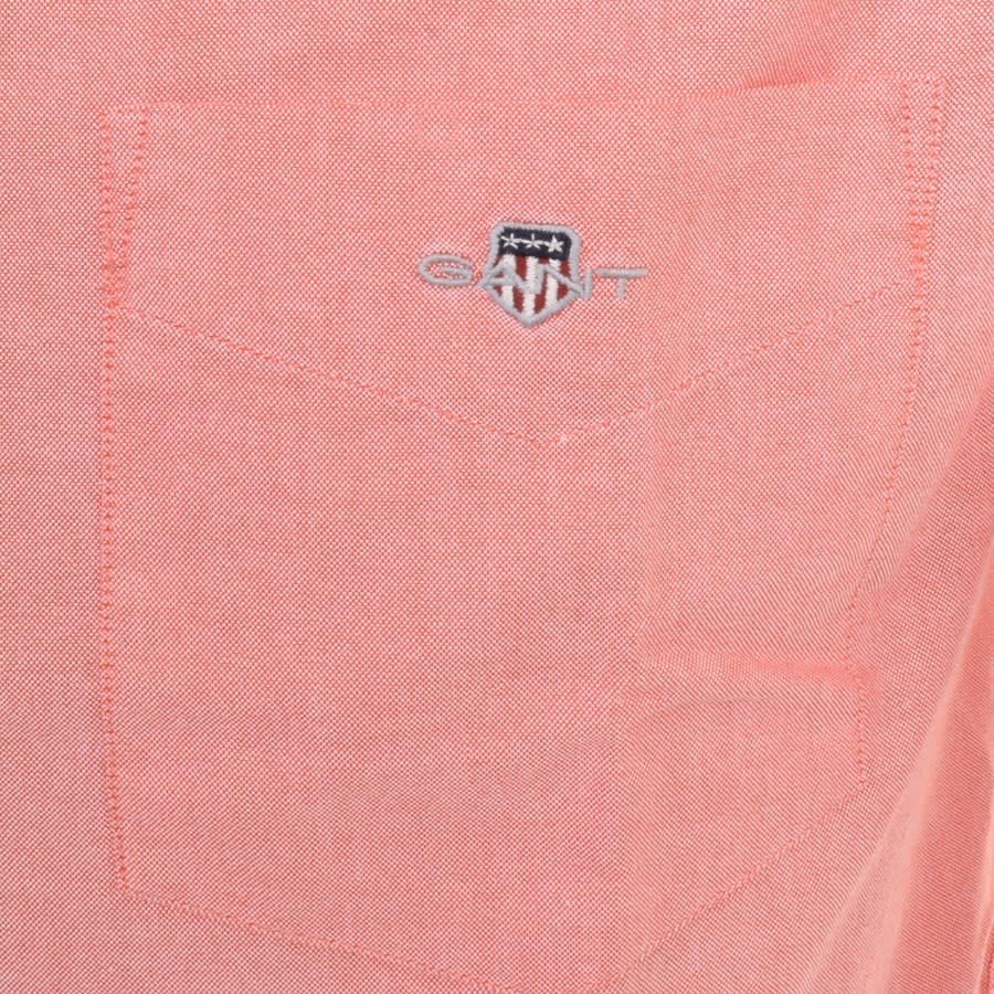 Image number 3 for Gant Regular Oxford Short Sleeved Shirt Pink