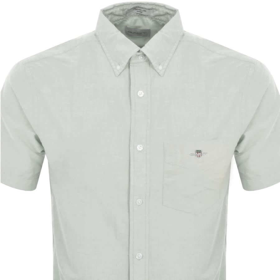 Image number 2 for Gant Regular Oxford Short Sleeved Shirt Green