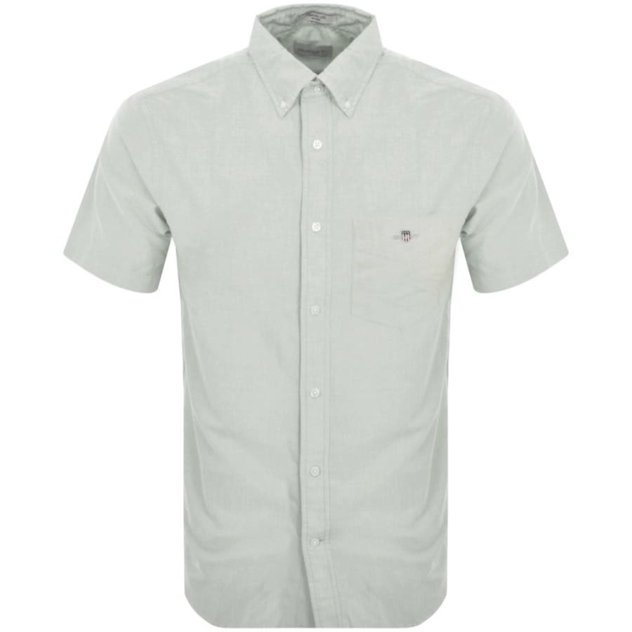Image number 1 for Gant Regular Oxford Short Sleeved Shirt Green