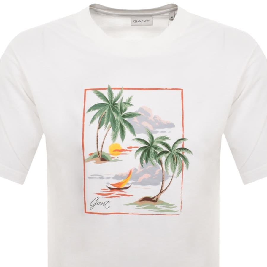 Image number 2 for Gant Hawaii Print T Shirt White