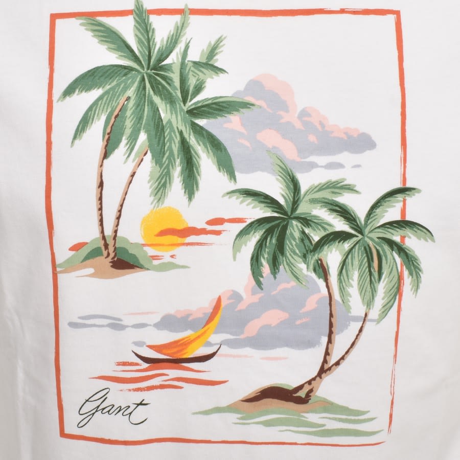 Image number 3 for Gant Hawaii Print T Shirt White