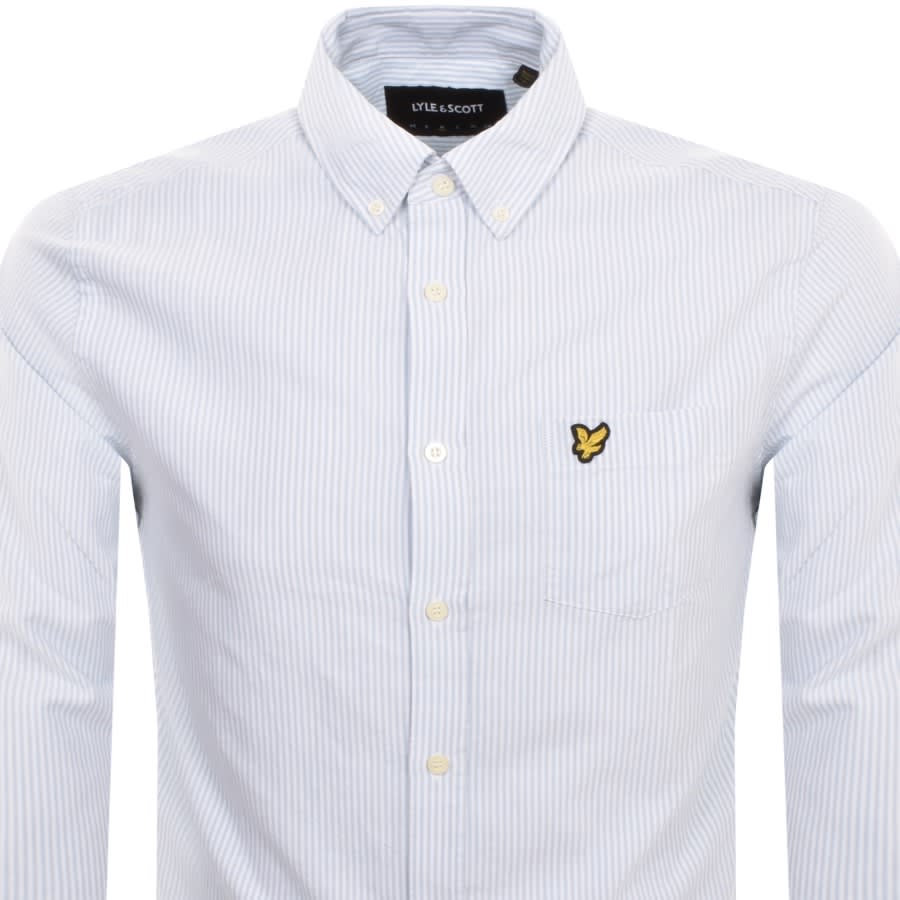 Image number 2 for Lyle And Scott Stripe Oxford Shirt Blue