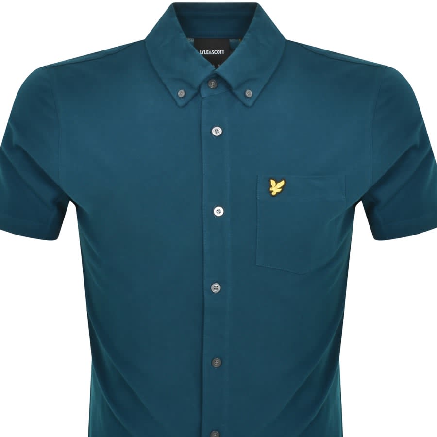 Image number 2 for Lyle And Scott Short Sleeve Pique Shirt Blue