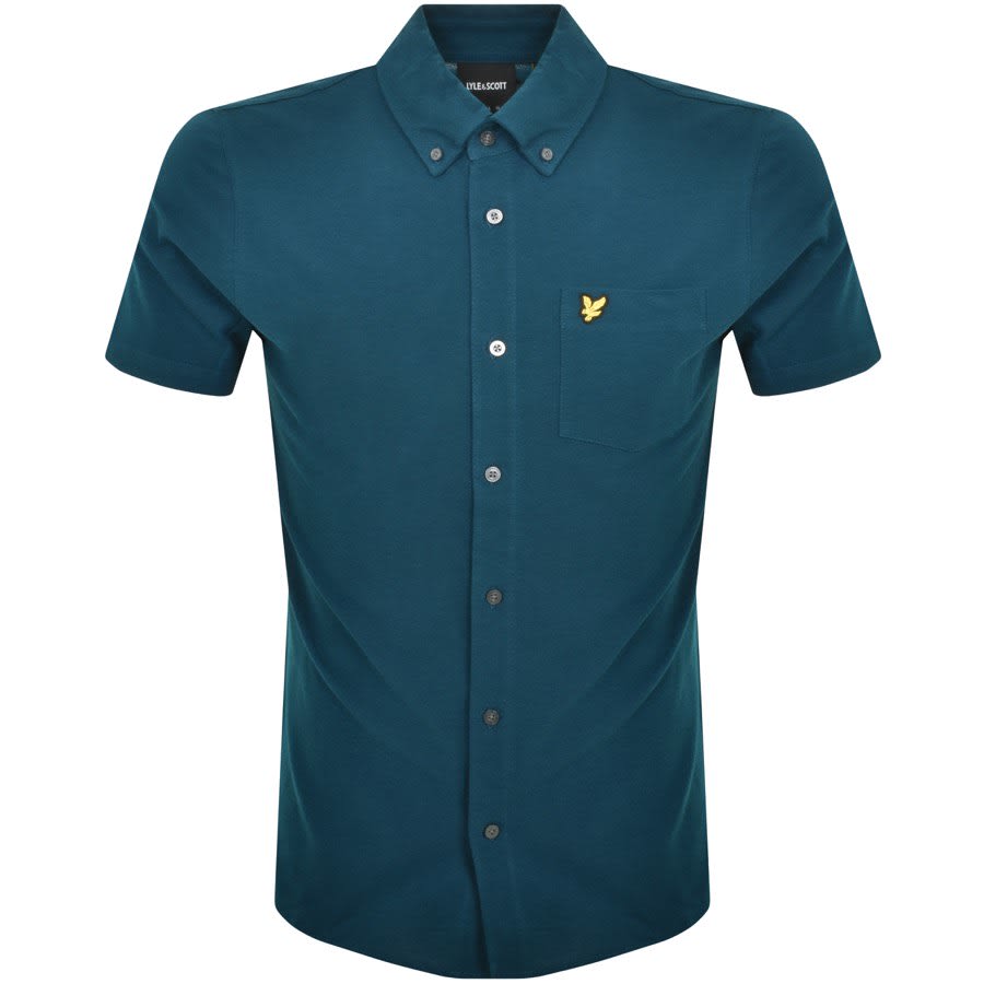 Image number 1 for Lyle And Scott Short Sleeve Pique Shirt Blue