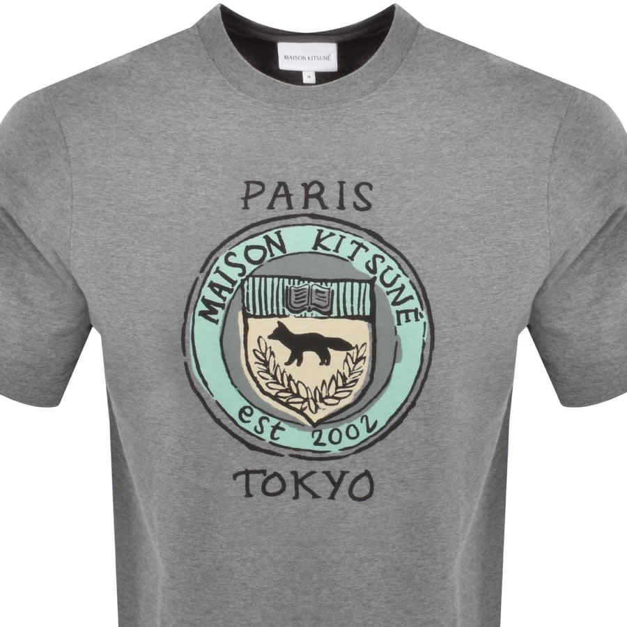 Image number 2 for Maison Kitsune City Coins T Shirt Grey