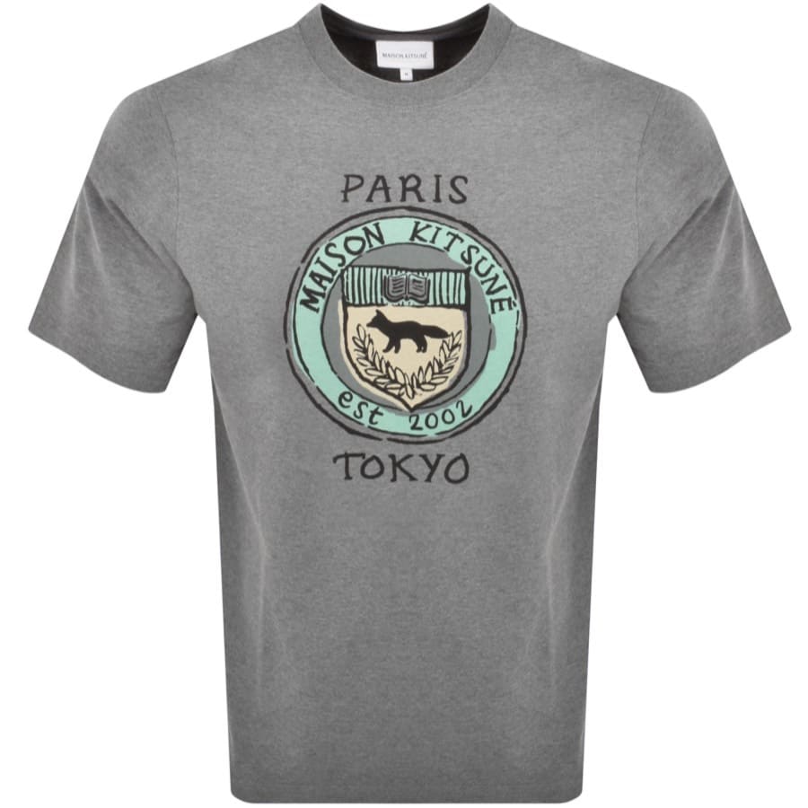 Image number 1 for Maison Kitsune City Coins T Shirt Grey