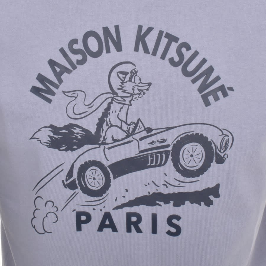 Image number 3 for Maison Kitsune Racing Fox T Shirt Blue