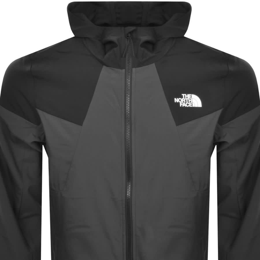 Image number 2 for The North Face Wind Hooded Jacket Grey