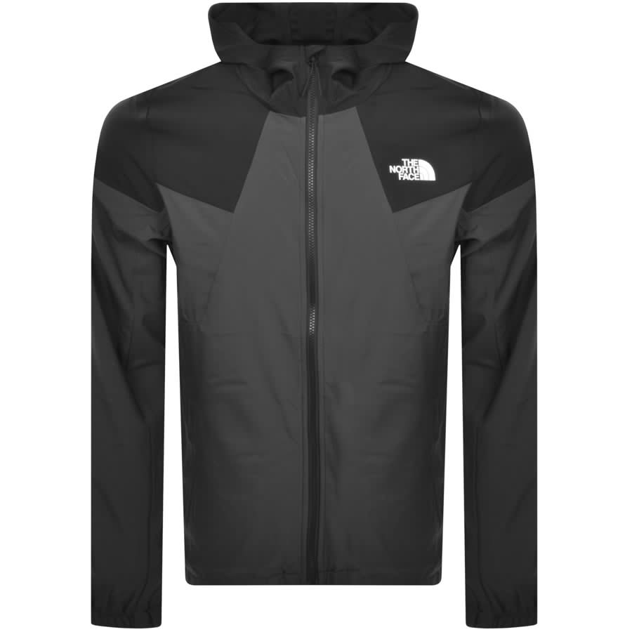 Image number 1 for The North Face Wind Hooded Jacket Grey