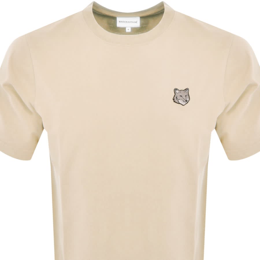 Image number 2 for Maison Kitsune Fox Head T Shirt Beige
