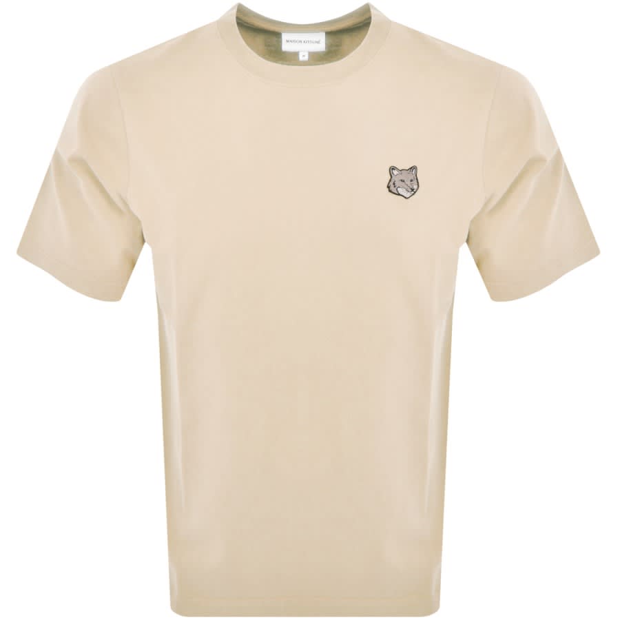 Image number 1 for Maison Kitsune Fox Head T Shirt Beige