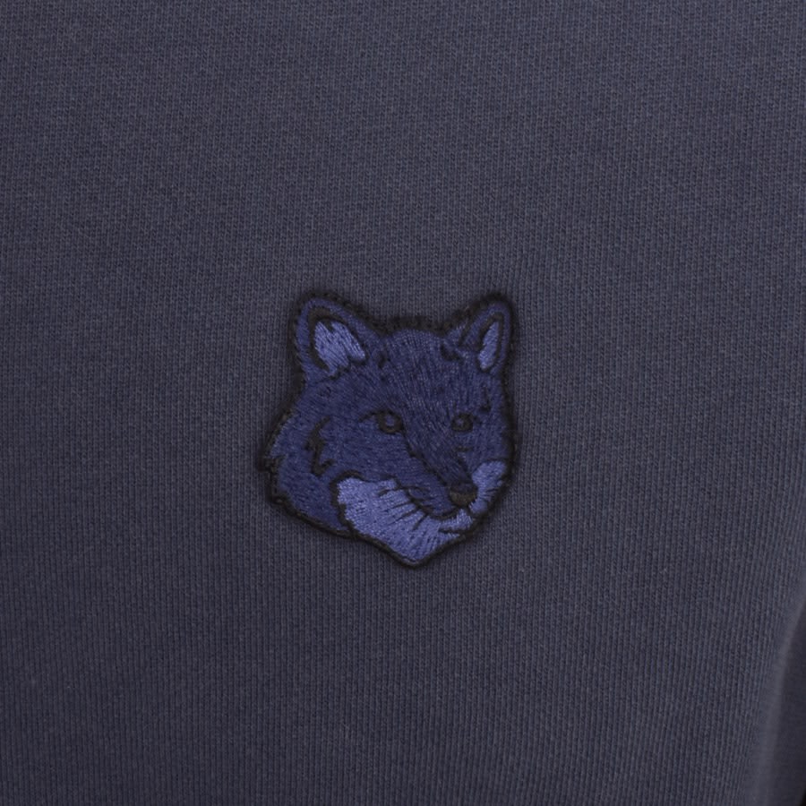 Image number 3 for Maison Kitsune Fox Head Sweatshirt Navy