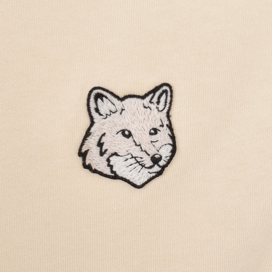 Image number 3 for Maison Kitsune Fox Head Sweatshirt Beige