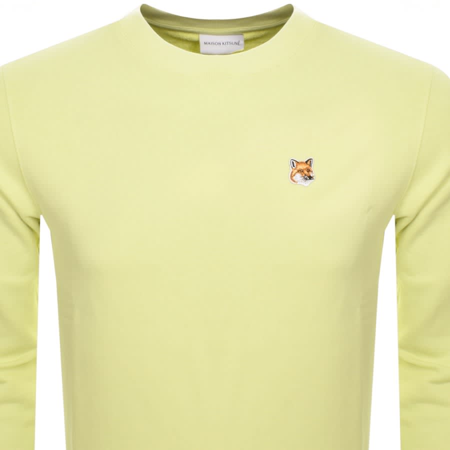 Image number 2 for Maison Kitsune Fox Head Sweatshirt Yellow