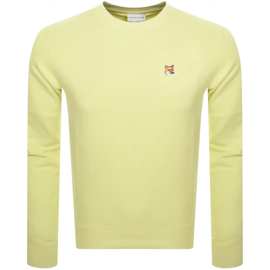 Image number 1 for Maison Kitsune Fox Head Sweatshirt Yellow